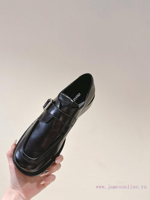 | ²⁰²4 𝐬𝐬  🤍🤎MIUMIU British minimalist motorcycle sandals with thick heels and round heads76014p3y - Image 10