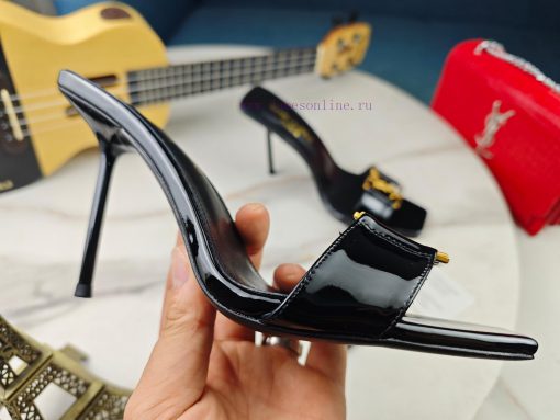 Saint Laurent fine heeled YSL sandals for early autumn 2024 synchronized YSL decoration claslv4db259 - Image 6