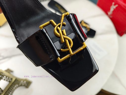 Saint Laurent fine heeled YSL sandals for early autumn 2024 synchronized YSL decoration claslv4db259 - Image 8