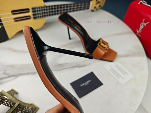 Saint Laurent fine heeled YSL sandals for early autumn 2024 synchronized YSL decoration clasgx137oh0 - Image 9