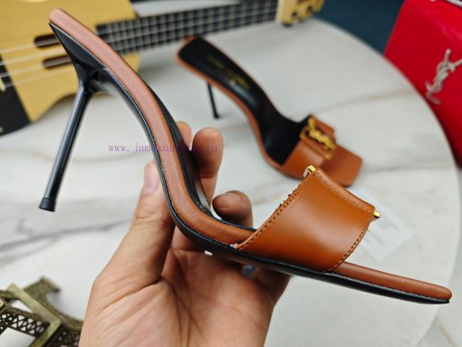 Saint Laurent fine heeled YSL sandals for early autumn 2024 synchronized YSL decoration clasgx137oh0 - Image 10