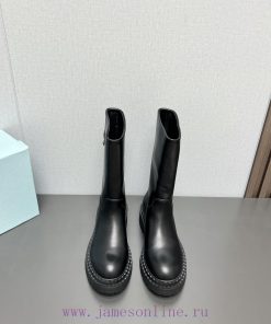 Top tierPrada 24vs Autumn/Winter Latest Explosive Martin Boot SeriesRound toe thick soled bog09v4jce
