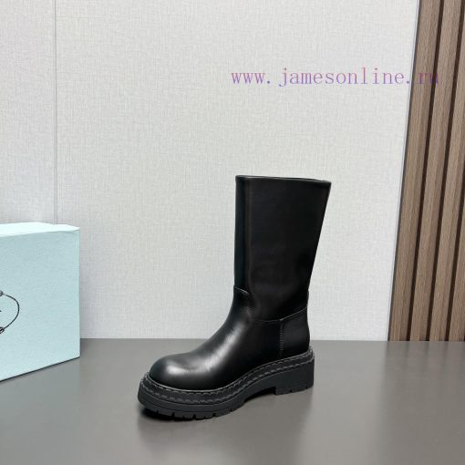 Top tierPrada 24vs Autumn/Winter Latest Explosive Martin Boot SeriesRound toe thick soled bog09v4jce - Image 5