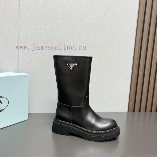 Top tierPrada 24vs Autumn/Winter Latest Explosive Martin Boot SeriesRound toe thick soled bog09v4jce - Image 6