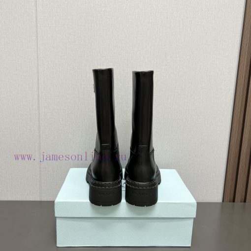 Top tierPrada 24vs Autumn/Winter Latest Explosive Martin Boot SeriesRound toe thick soled bog09v4jce - Image 9