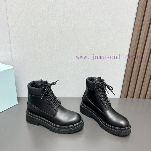 Top tierPrada 24vs Autumn/Winter Latest Explosive Martin Boot SeriesRound toe thick soled shiyy5uzr7 - Image 3