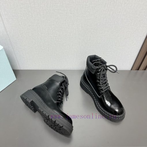 Top tierPrada 24vs Autumn/Winter Latest Explosive Martin Boot SeriesRound toe thick soled shrsenwtb0 - Image 5