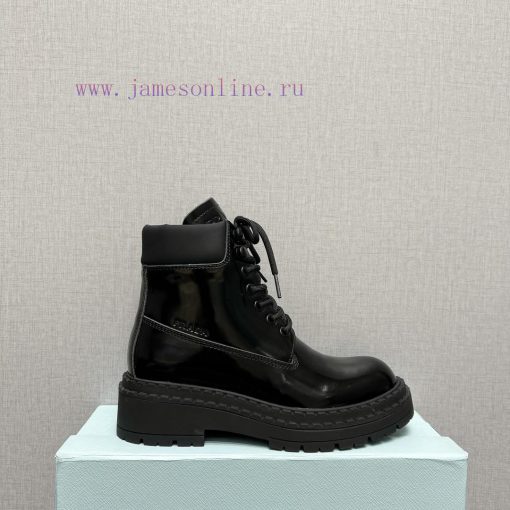 Top tierPrada 24vs Autumn/Winter Latest Explosive Martin Boot SeriesRound toe thick soled shrsenwtb0 - Image 6