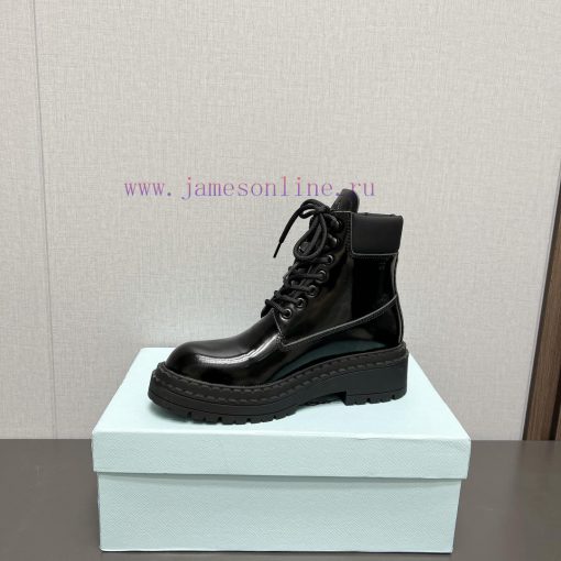 Top tierPrada 24vs Autumn/Winter Latest Explosive Martin Boot SeriesRound toe thick soled shrsenwtb0 - Image 7