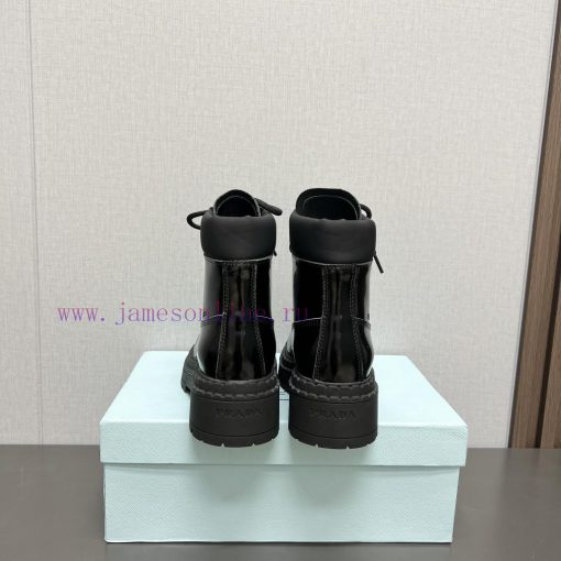 Top tierPrada 24vs Autumn/Winter Latest Explosive Martin Boot SeriesRound toe thick soled shrsenwtb0 - Image 9