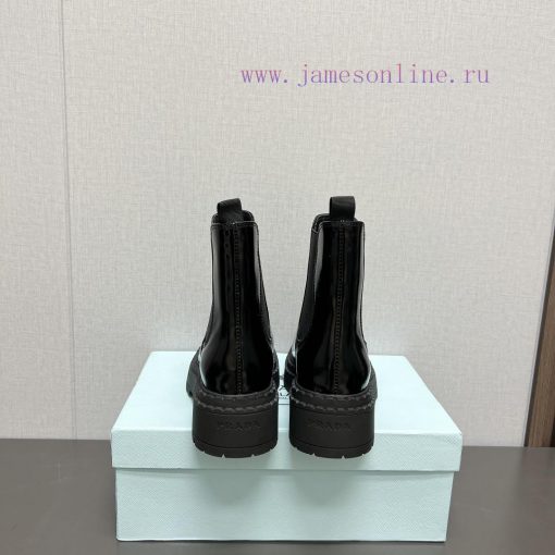 Top tierPrada 24vs Autumn/Winter Latest Explosive Martin Boot SeriesRound toe thick soled sh53tctaar - Image 9