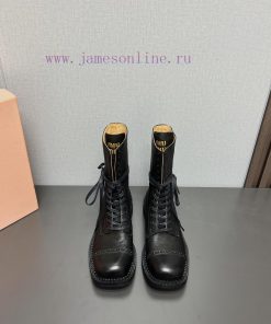 Top tierMIUMIU 2024 vs Autumn/Winter Latest Fashion Explosive CollectionSquare toe thick sol6j3375a3