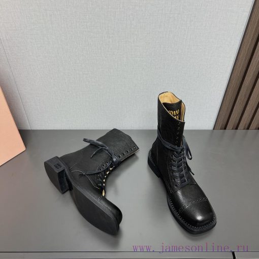 Top tierMIUMIU 2024 vs Autumn/Winter Latest Fashion Explosive CollectionSquare toe thick sol6j3375a3 - Image 4