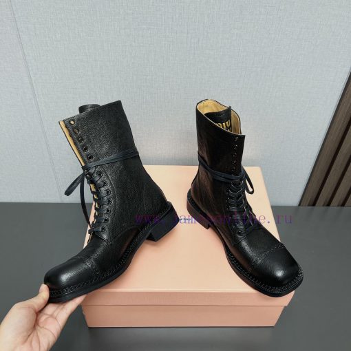 Top tierMIUMIU 2024 vs Autumn/Winter Latest Fashion Explosive CollectionSquare toe thick sol6j3375a3 - Image 7