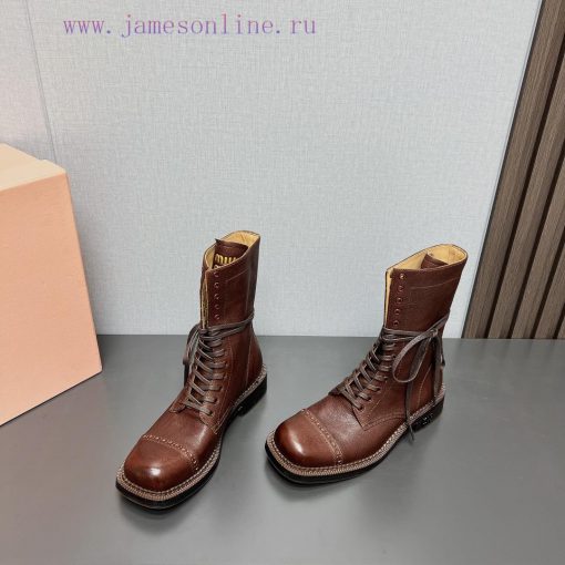 Top tierMIUMIU 2024 vs Autumn/Winter Latest Fashion Explosive CollectionSquare toe thick sol5xdtp69w - Image 3