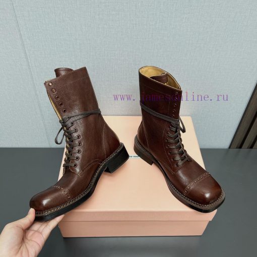 Top tierMIUMIU 2024 vs Autumn/Winter Latest Fashion Explosive CollectionSquare toe thick sol5xdtp69w - Image 7
