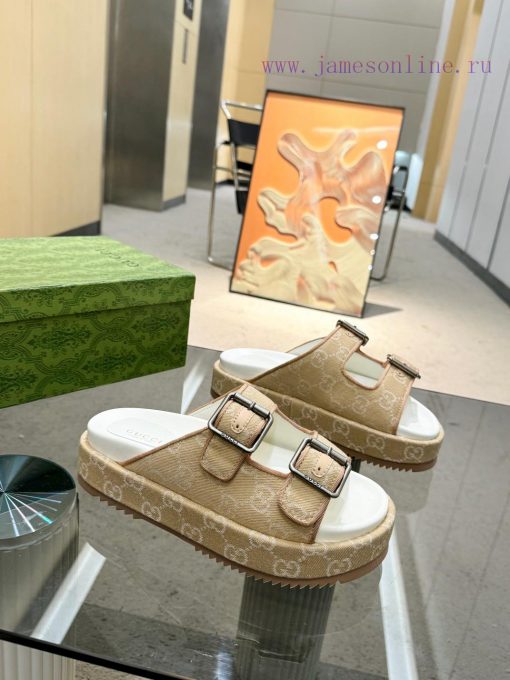Full year shipment, Gucci's latest limited edition thick soled slippers of top quality are a1txzrbjw - Image 10
