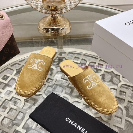 CELINE 2024 new Arc de Triomphe slippersMinimally designed with slim legs, whether worn alon4boq207a - Image 3