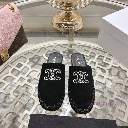 CELINE 2024 new Arc de Triomphe slippersMinimally designed with slim legs, whether worn alonv4r5cx56 - Image 4