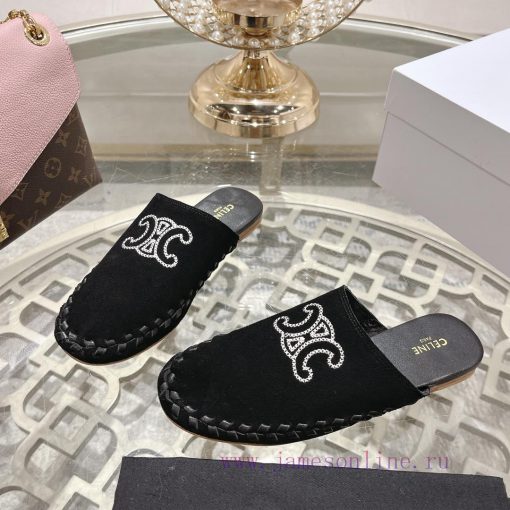 CELINE 2024 new Arc de Triomphe slippersMinimally designed with slim legs, whether worn alonv4r5cx56 - Image 6