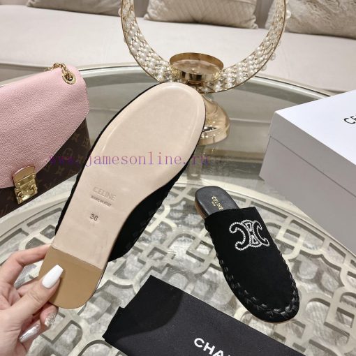 CELINE 2024 new Arc de Triomphe slippersMinimally designed with slim legs, whether worn alonv4r5cx56 - Image 10