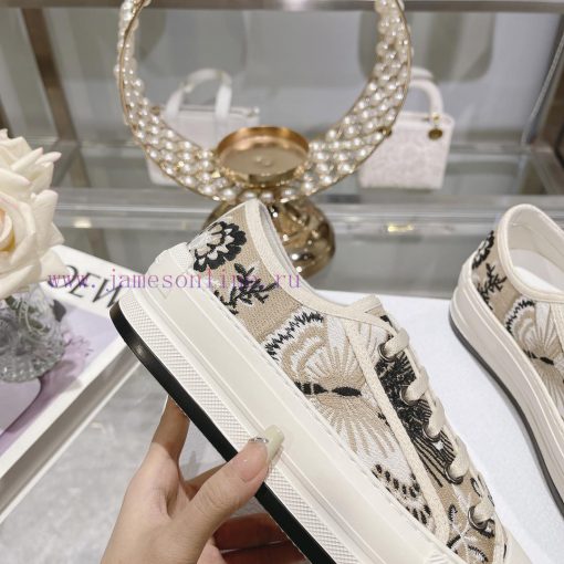 DIOR New Edition - Embroidered Canvas Flat Casual ShoesFull cotton double-sided 3D 5D embroimlp5xzlp - Image 8
