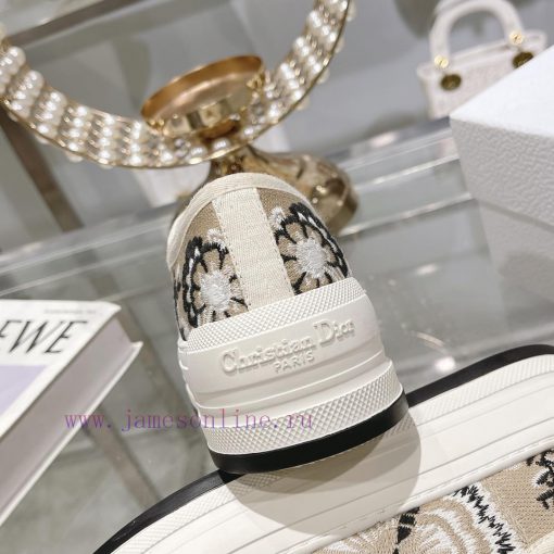 DIOR New Edition - Embroidered Canvas Flat Casual ShoesFull cotton double-sided 3D 5D embroimlp5xzlp - Image 9