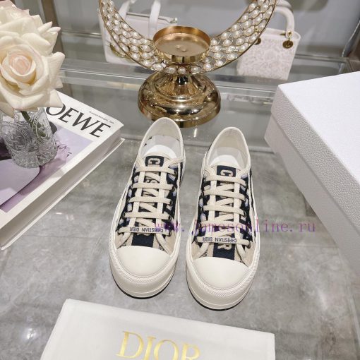 DIOR New Edition - Embroidered Canvas Flat Casual ShoesFull cotton double-sided 3D 5D embroi2oljx6lu