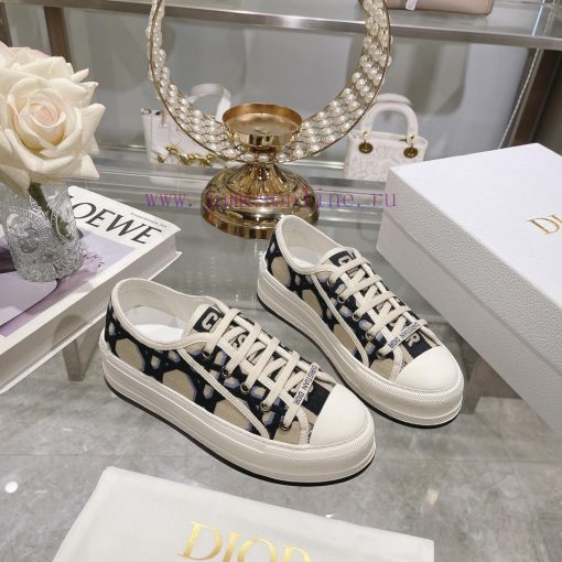 DIOR New Edition - Embroidered Canvas Flat Casual ShoesFull cotton double-sided 3D 5D embroi2oljx6lu - Image 6
