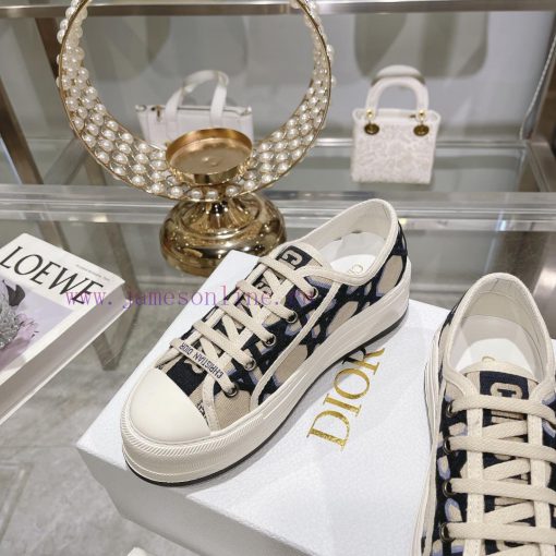 DIOR New Edition - Embroidered Canvas Flat Casual ShoesFull cotton double-sided 3D 5D embroi2oljx6lu - Image 7