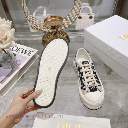 DIOR New Edition - Embroidered Canvas Flat Casual ShoesFull cotton double-sided 3D 5D embroi2oljx6lu - Image 8