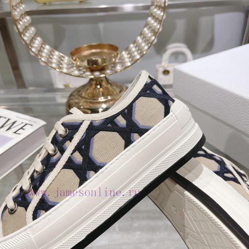 DIOR New Edition - Embroidered Canvas Flat Casual ShoesFull cotton double-sided 3D 5D embroi2oljx6lu - Image 9