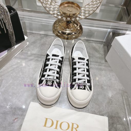 DIOR New Edition - Embroidered Canvas Flat Casual ShoesFull cotton double-sided 3D 5D embroi0edmh9qm