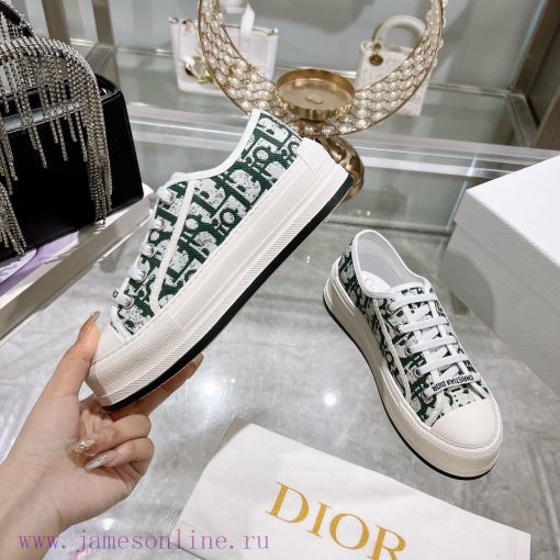 DIOR New Edition - Embroidered Canvas Flat Casual ShoesFull cotton double-sided 3D 5D embroiw98u7rwq - Image 4