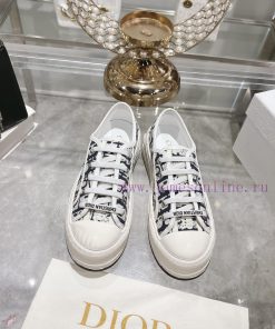 DIOR New Edition - Embroidered Canvas Flat Casual ShoesFull cotton double-sided 3D 5D embroin0jwsu94