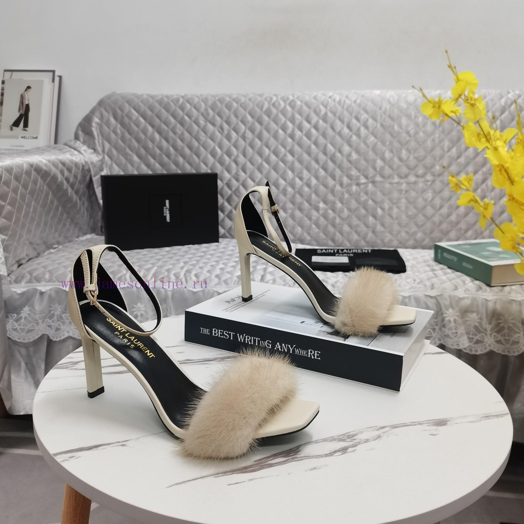 YSL Classic Thin Heel mink fur sandalsCorrect version ️ Correct details ️Original consistentznptkeff