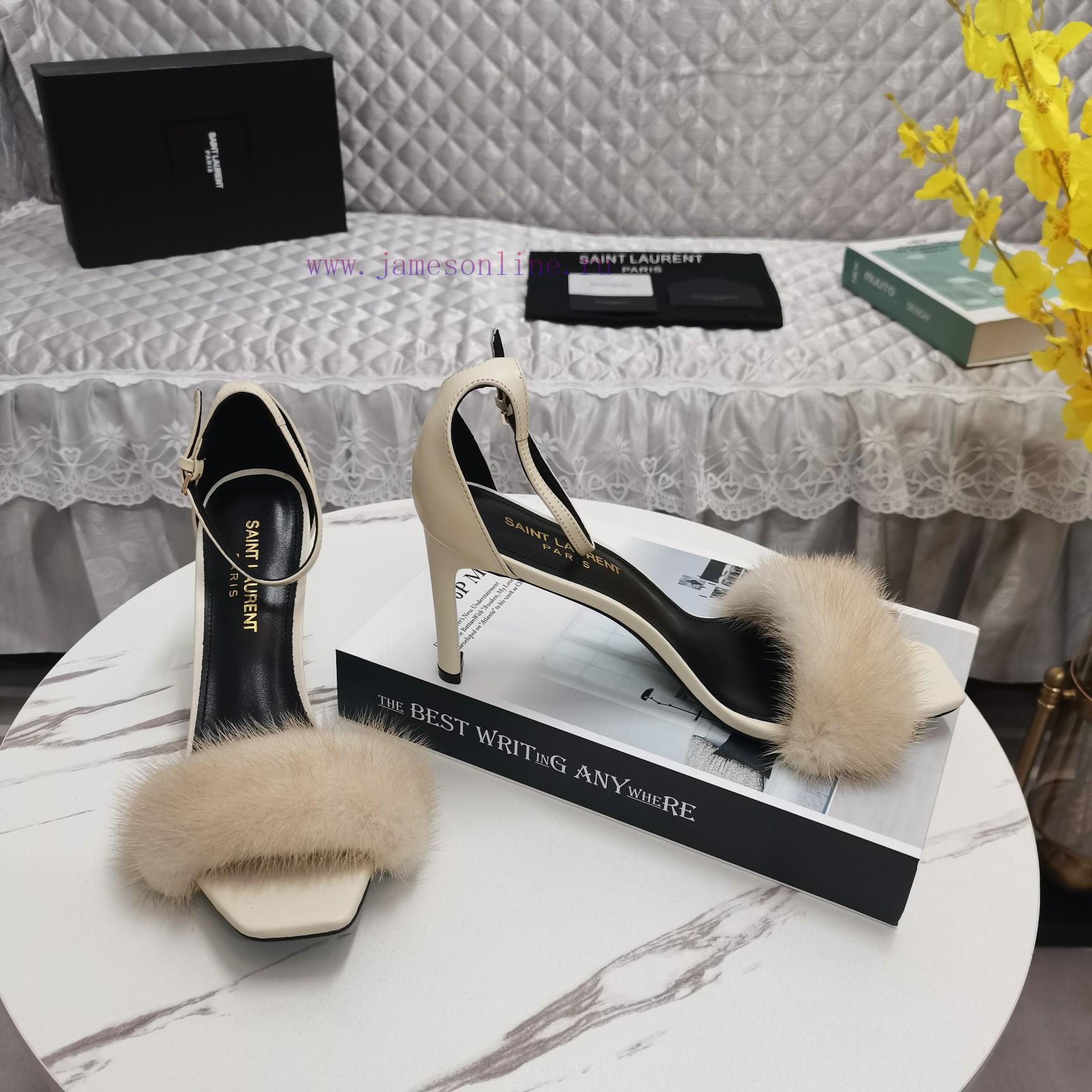 YSL Classic Thin Heel mink fur sandalsCorrect version ️ Correct details ️Original consistentznptkeff - Image 4