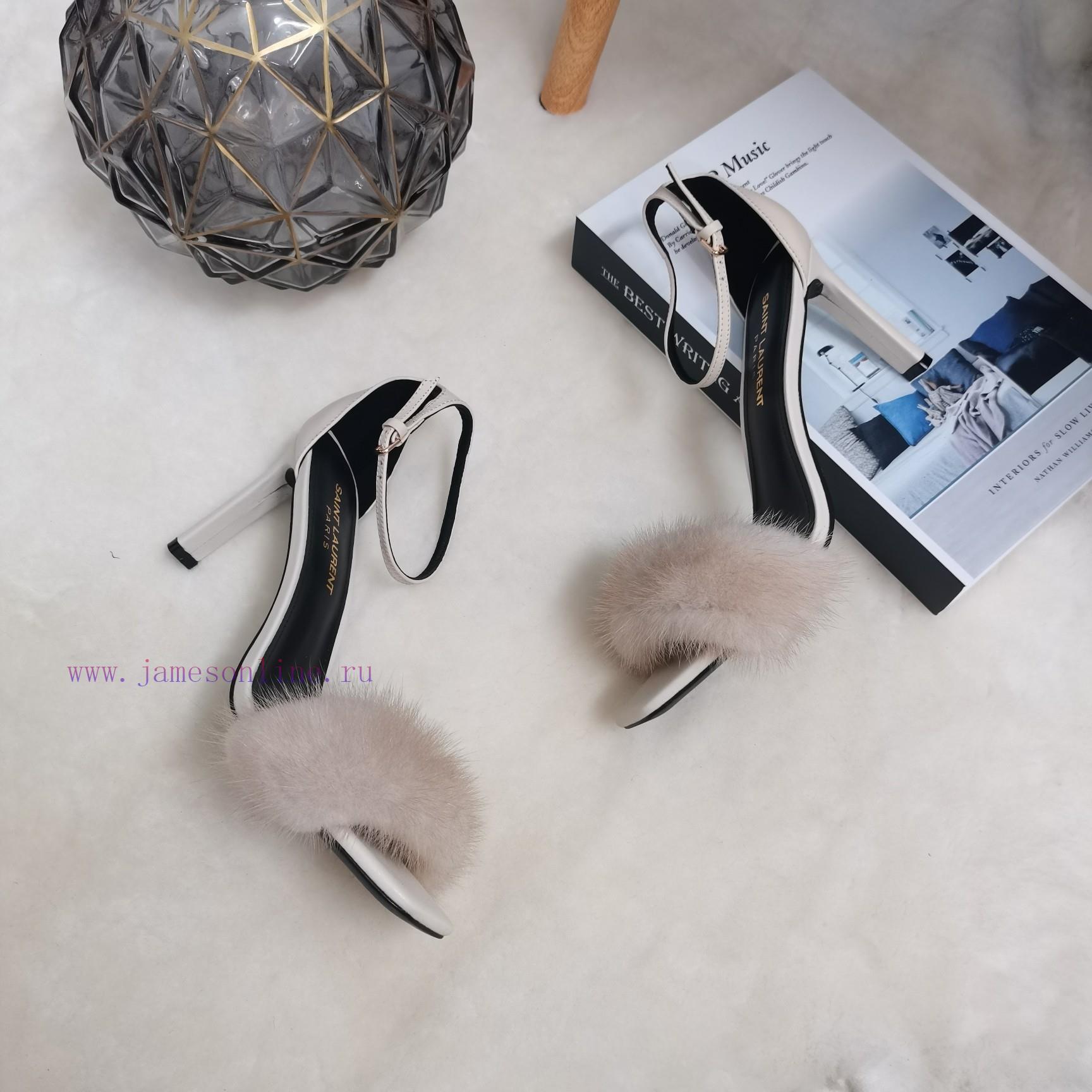 YSL Classic Thin Heel mink fur sandalsCorrect version ️ Correct details ️Original consistentznptkeff - Image 8