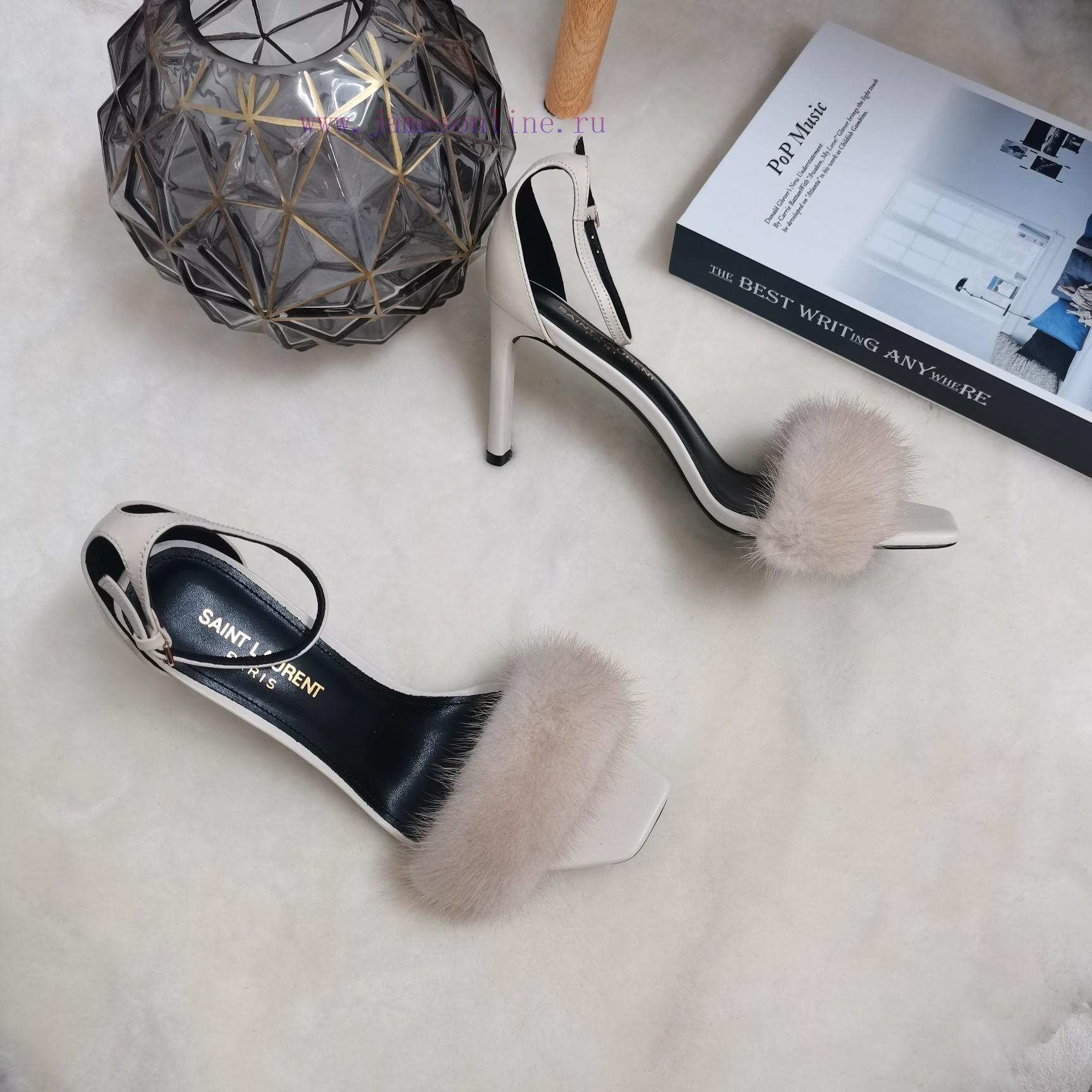 YSL Classic Thin Heel mink fur sandalsCorrect version ️ Correct details ️Original consistentznptkeff - Image 9