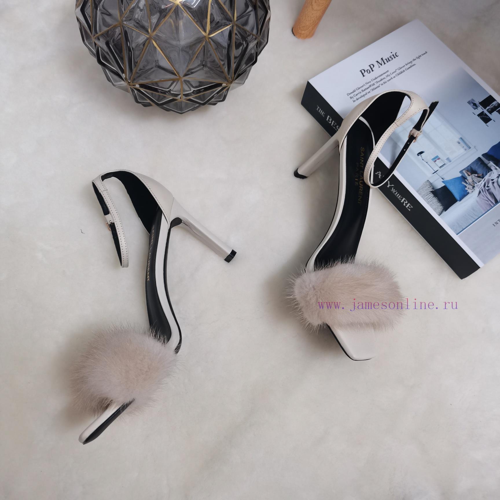 YSL Classic Thin Heel mink fur sandalsCorrect version ️ Correct details ️Original consistentznptkeff - Image 10