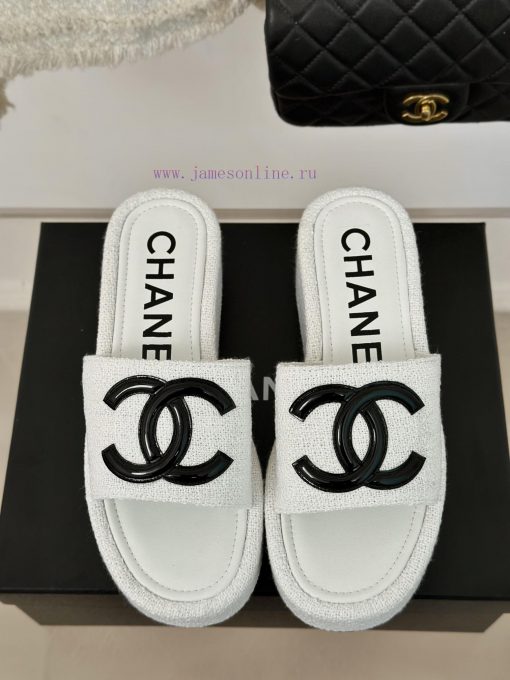 Chanel | Chanel Classic Thick Bottom Large Pair C SlippersMinimalist Double C Design Versatimcftkgxl - Image 5