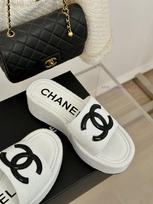 Chanel | Chanel Classic Thick Bottom Large Pair C SlippersMinimalist Double C Design Versatimcftkgxl - Image 6