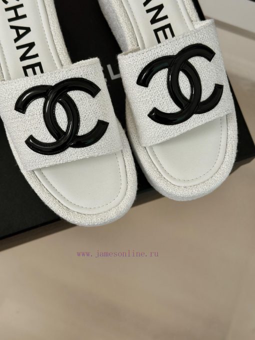 Chanel | Chanel Classic Thick Bottom Large Pair C SlippersMinimalist Double C Design Versatimcftkgxl - Image 8