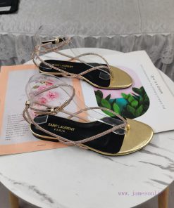 New Release - Saint Laurent YSL New SandalsHot pressed diamond toe flat sandalsCorrect versic2bu8bih