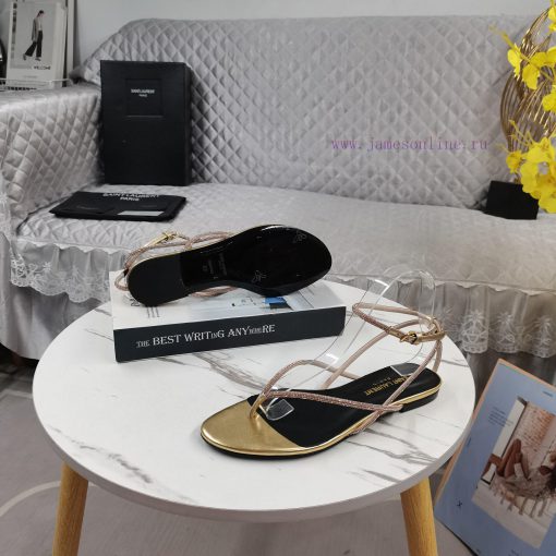 New Release - Saint Laurent YSL New SandalsHot pressed diamond toe flat sandalsCorrect versic2bu8bih - Image 10