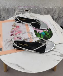 New Release - Saint Laurent YSL New SandalsHot pressed diamond toe flat sandalsCorrect versibazfu063