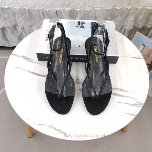 New Release - Saint Laurent YSL New SandalsHot pressed diamond toe flat sandalsCorrect versivw8gby64 - Image 4