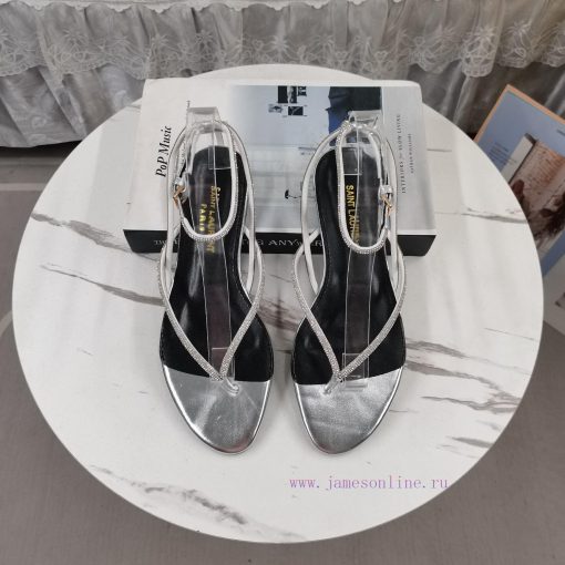New Release - Saint Laurent YSL New SandalsHot pressed diamond toe flat sandalsCorrect versibazfu063 - Image 4