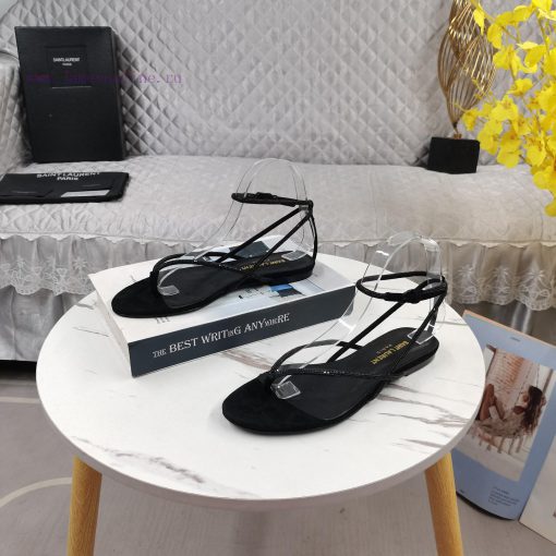 New Release - Saint Laurent YSL New SandalsHot pressed diamond toe flat sandalsCorrect versivw8gby64 - Image 9