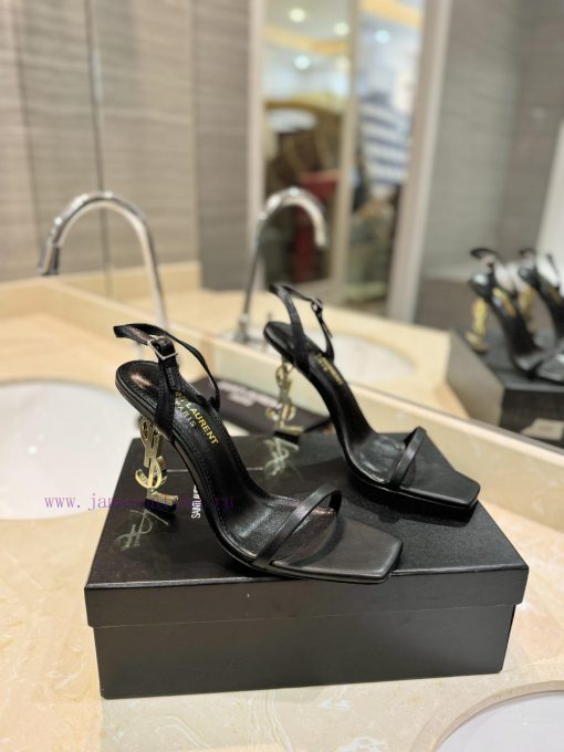 SAINT LAURENT YSL letter metal buckle baked paint YSL letter and high-heeled sandals color lafg341gm - Image 2